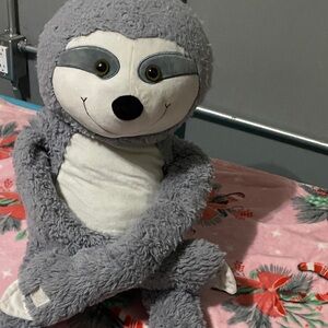 Kellytoy Gray and White Stuffed Sloth